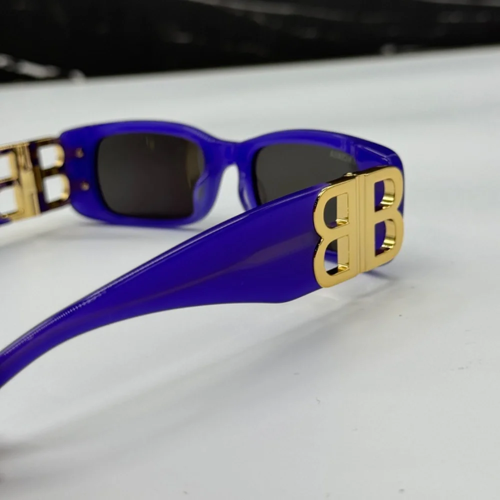NEW BB0096S 004 BALENCIAGA PURPLE GREY SQUARE UNISEX BALENCIAGA SUNGLASSES